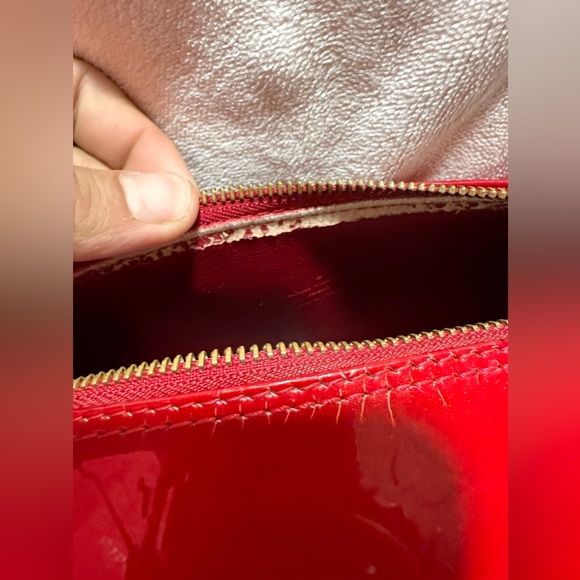 Louis Vuitton Vernis Bedford Hand Bag Purse Red Satchel Authentic - Picture 9 of 17
